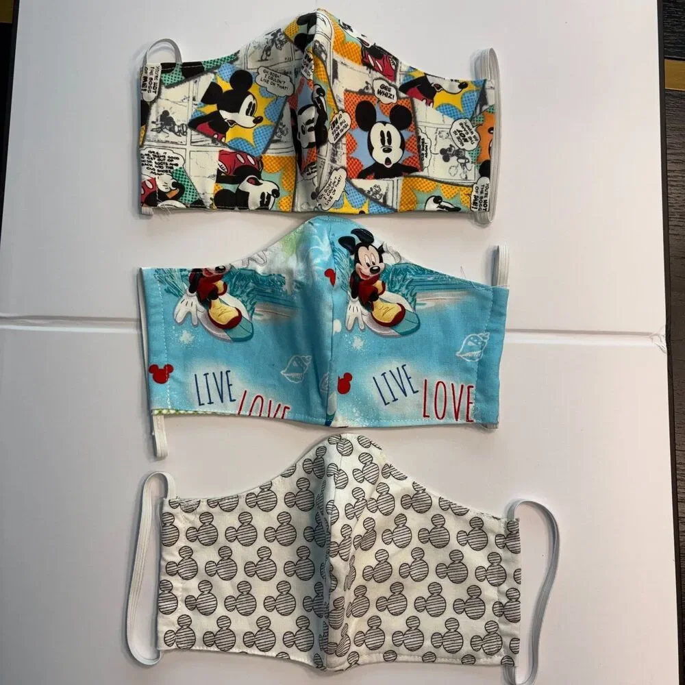 Handmade Disney Face Mask Set of 3 - Unused - Adult Size